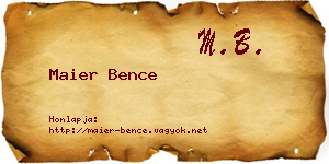 Maier Bence névjegykártya